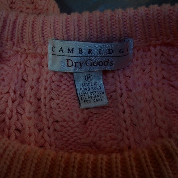 Vintage Cambridge Dry Goods women's soft pink cable knit sweater - Picture 5 of 5